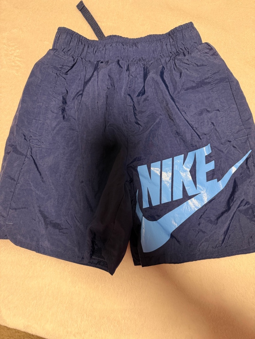 Nike Navy Shorts with Light Blue Logo